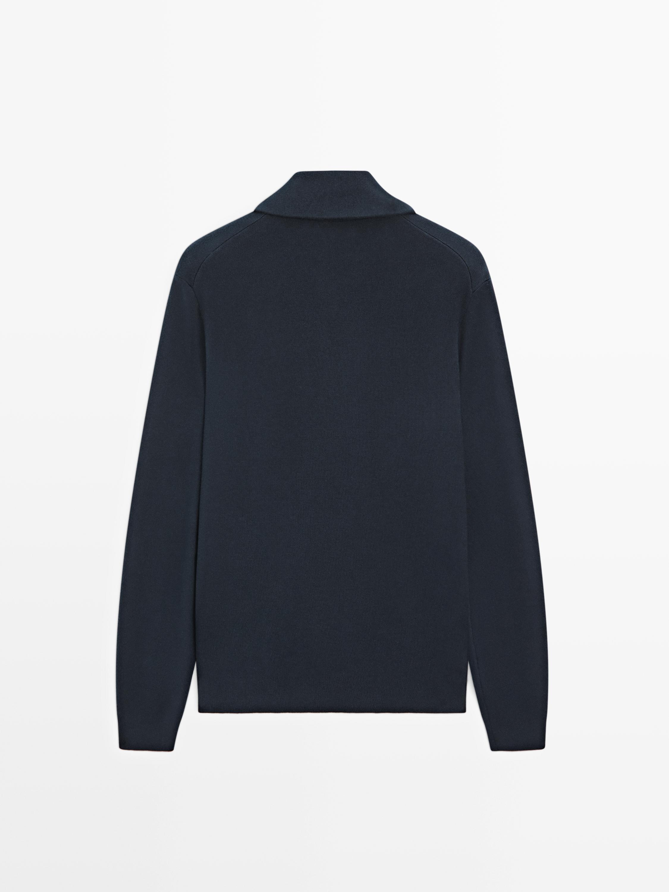 Knit 100% cotton quarter-zip sweater
